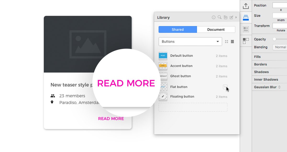 Changes element and sync it with the library.