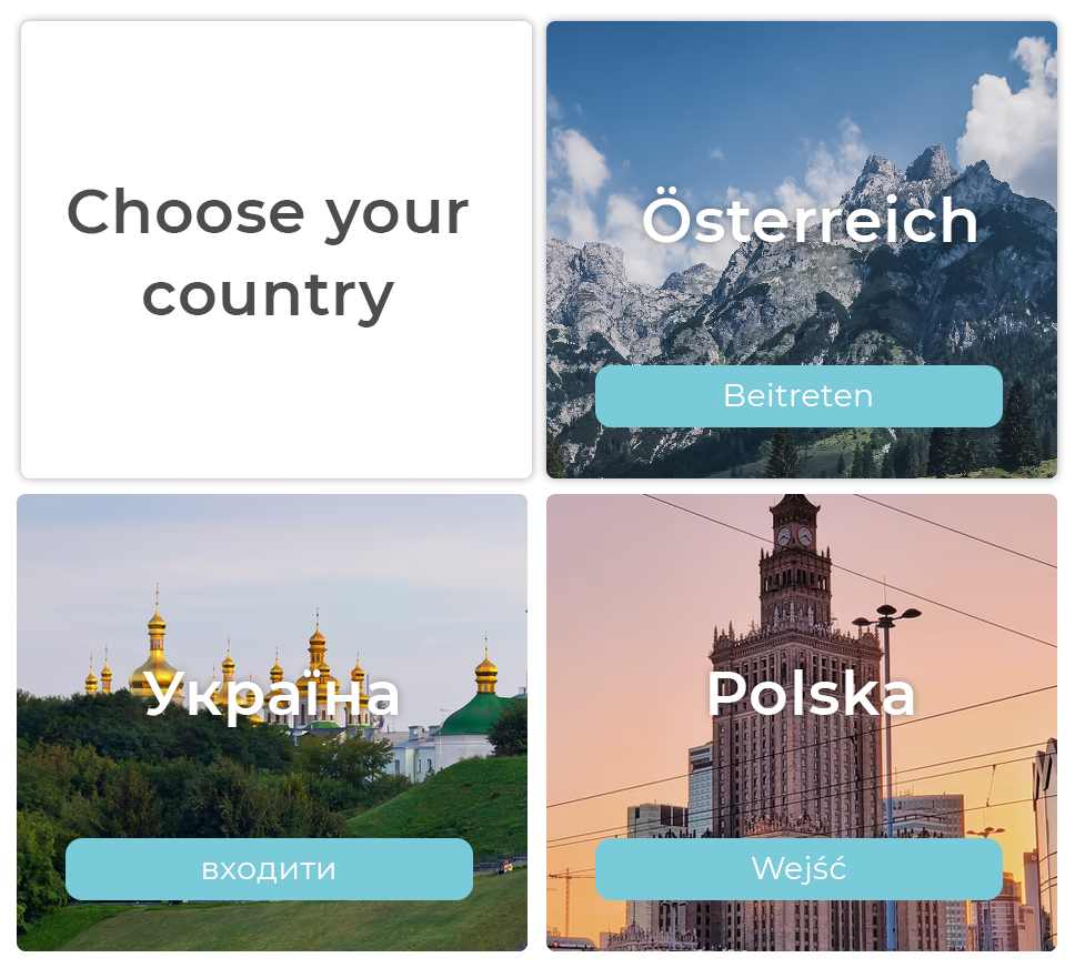Multi-language select country