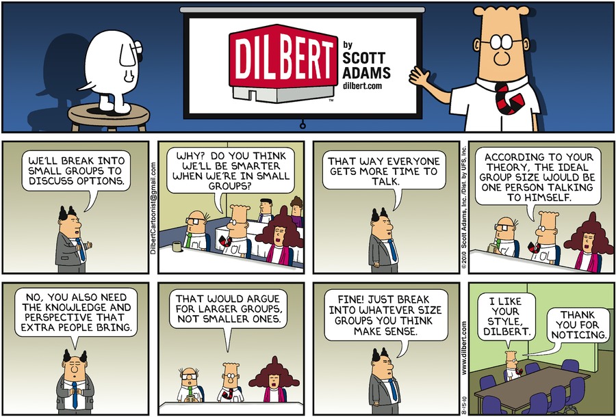 Dilbert on team meetings