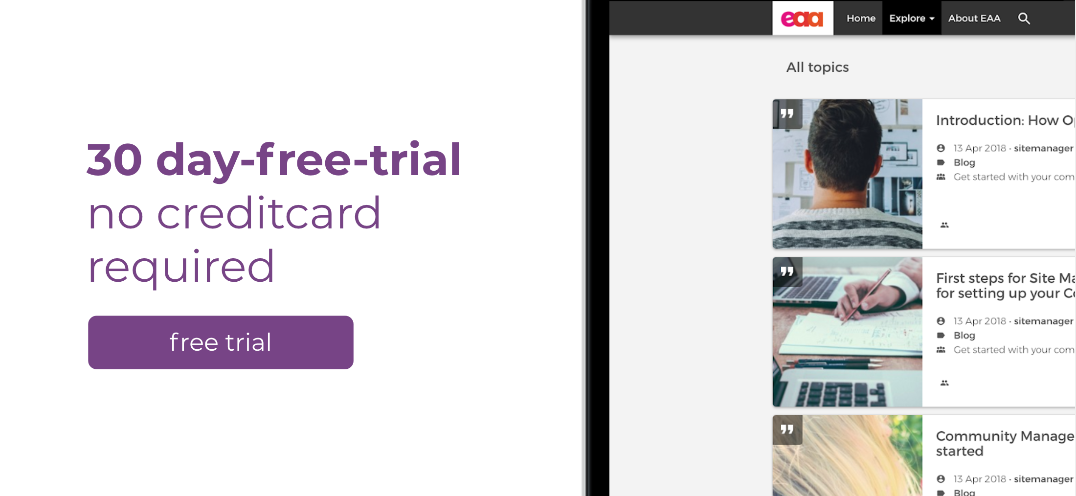 eLearning platform free trial of Open Social