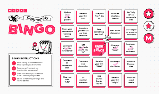 Creative Onboarding Gamification example of the MIRO community