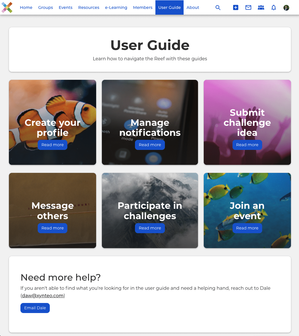 Screenshot: user guide created by Xynteo